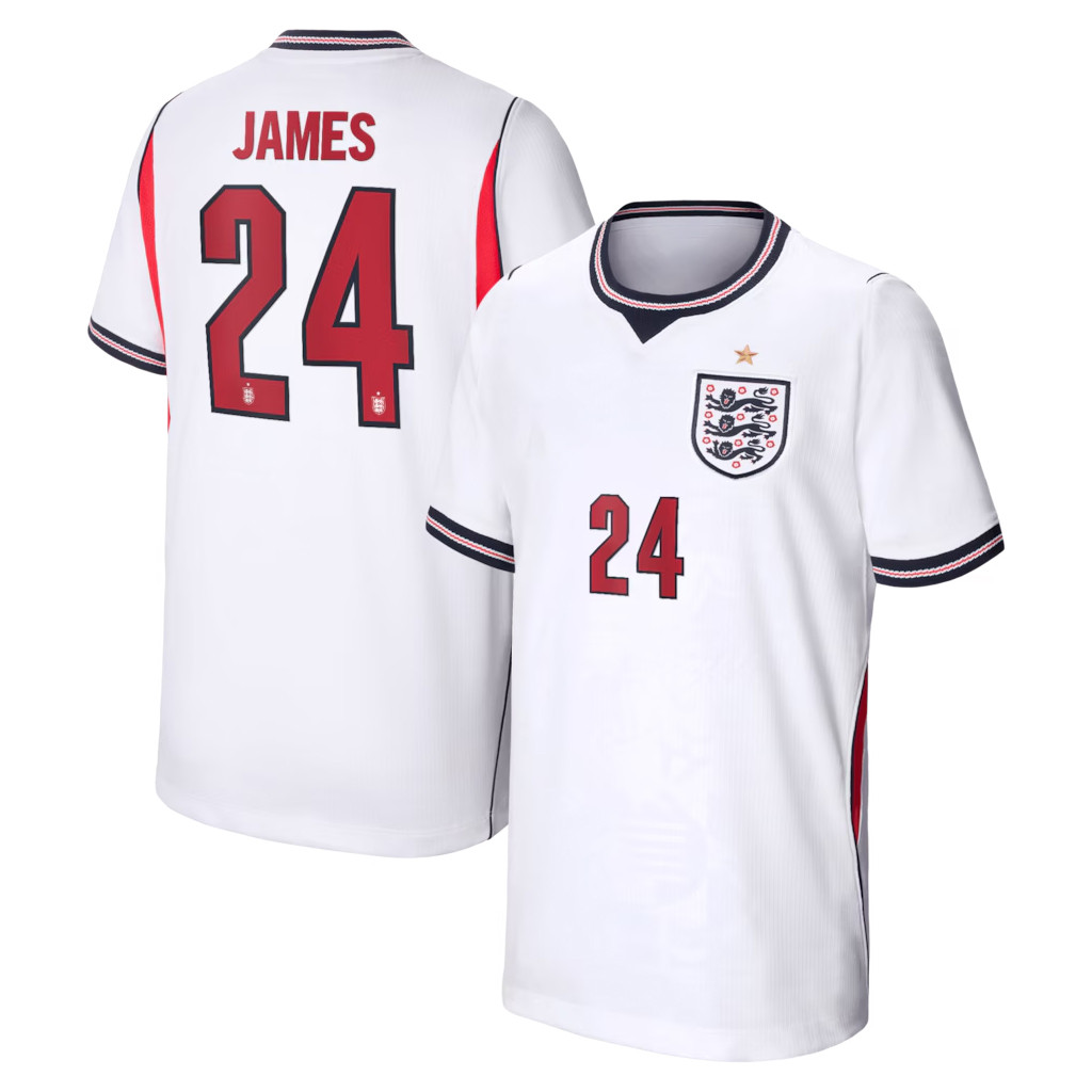 James #24 England Home Stadium Jersey England World Cup 2026 Merch Gift For Football Lovers