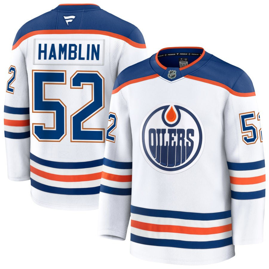 James Hamblin Edmonton Oilers 2025 Away Premium White Jersey 1 James Hamblin Edmonton Oilers 2025 Away Premium White Jersey