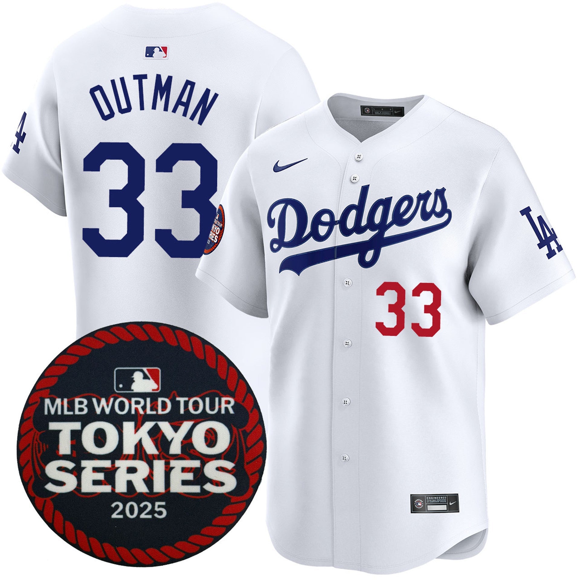 James Outman Los Angeles Dodgers 2025 Home Tokyo Series Jersey - White