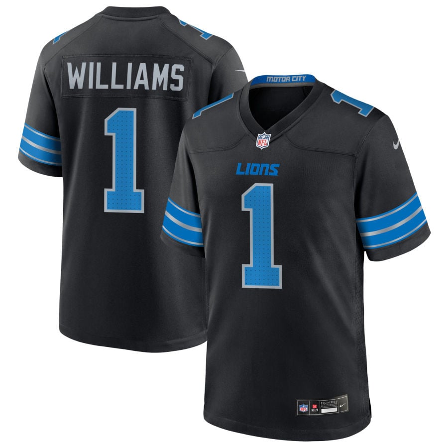 Jameson Williams Detroit Lions 2025 Alternate Game Jersey - Black