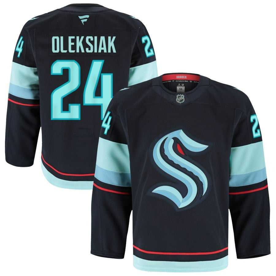 Jamie Oleksiak Seattle Kraken 2025 Home Premium Jersey - Blue 1 Jamie Oleksiak Seattle Kraken 2025 Home Premium Jersey - Blue
