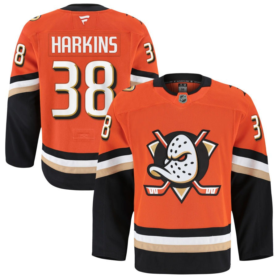 Jansen Harkins Anaheim Ducks 2025 Home Jersey - Orange 1 Jansen Harkins Anaheim Ducks 2025 Home Jersey - Orange