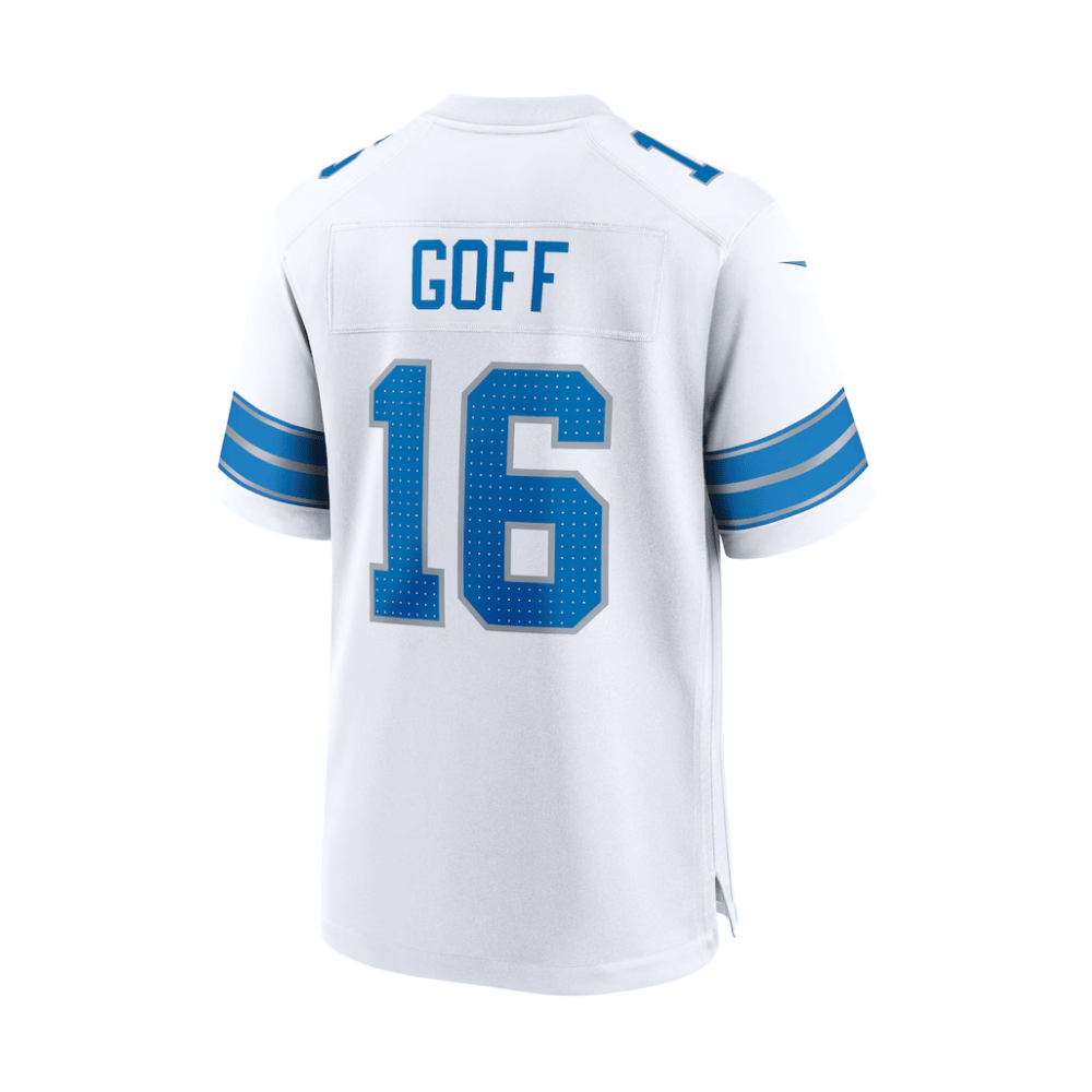 Jared Goff Detroit Lions 2025 Pro Bowl Patch Game Men Jersey - White - Image 3