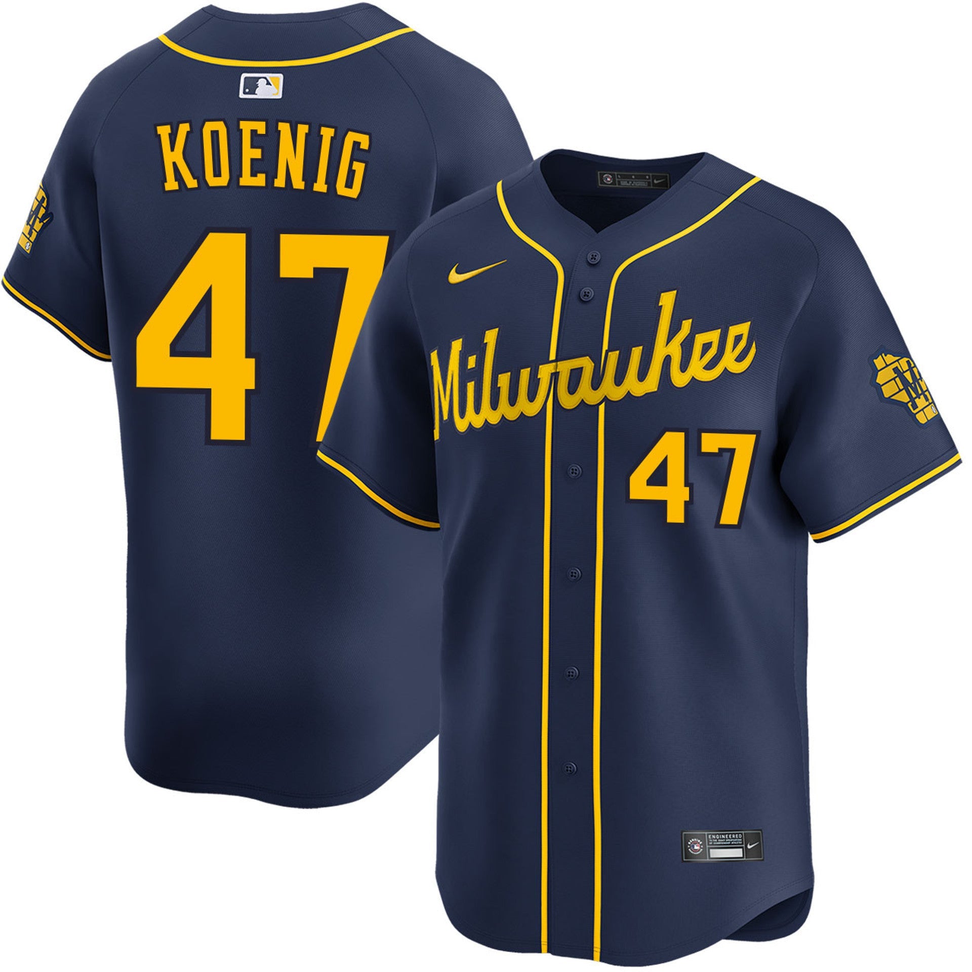 Jared Koenig Milwaukee Brewers 2025 Alternate Limited Jersey - Navy