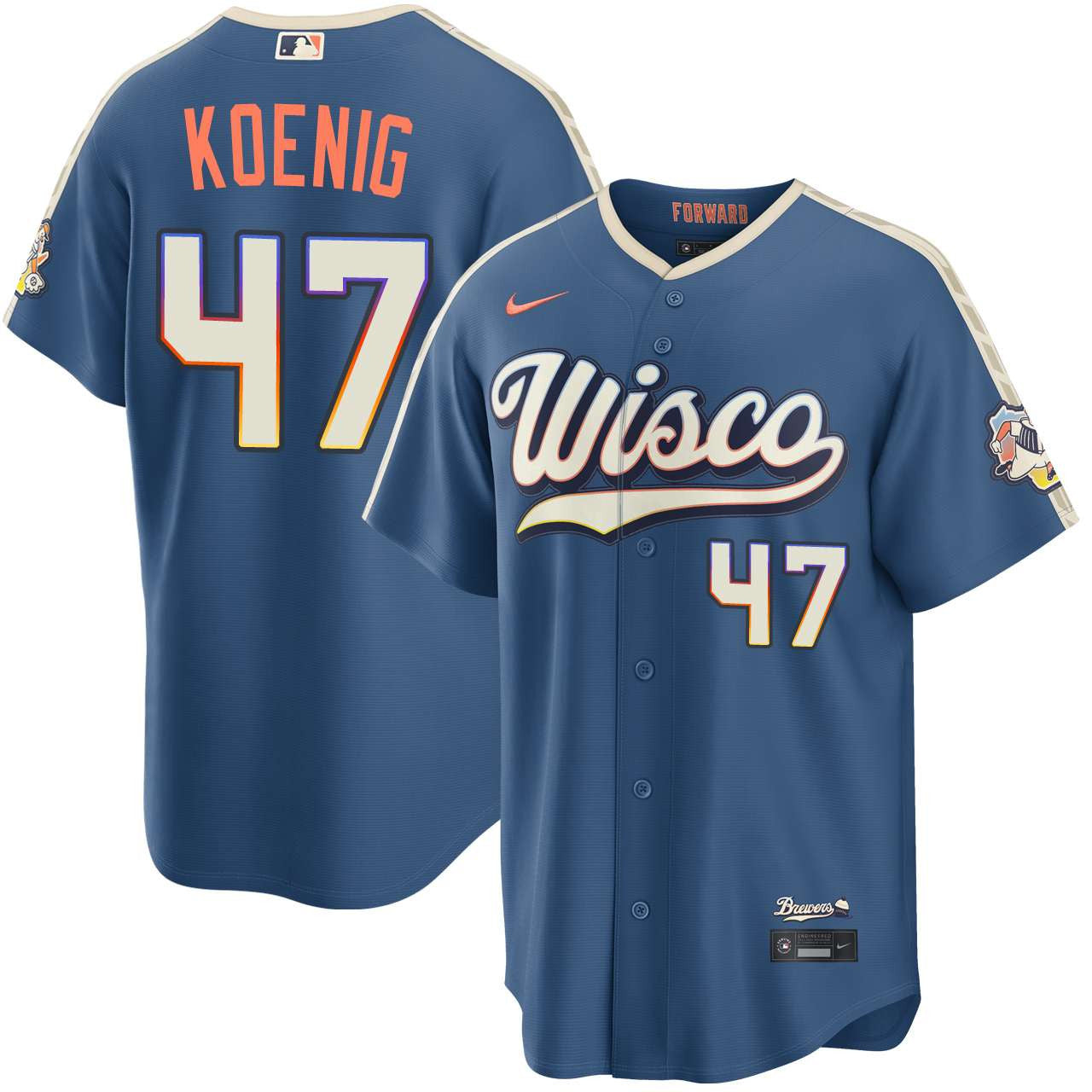 Jared Koenig Milwaukee Brewers 2026 City Connect Stadium Jersey - Mineral Blue