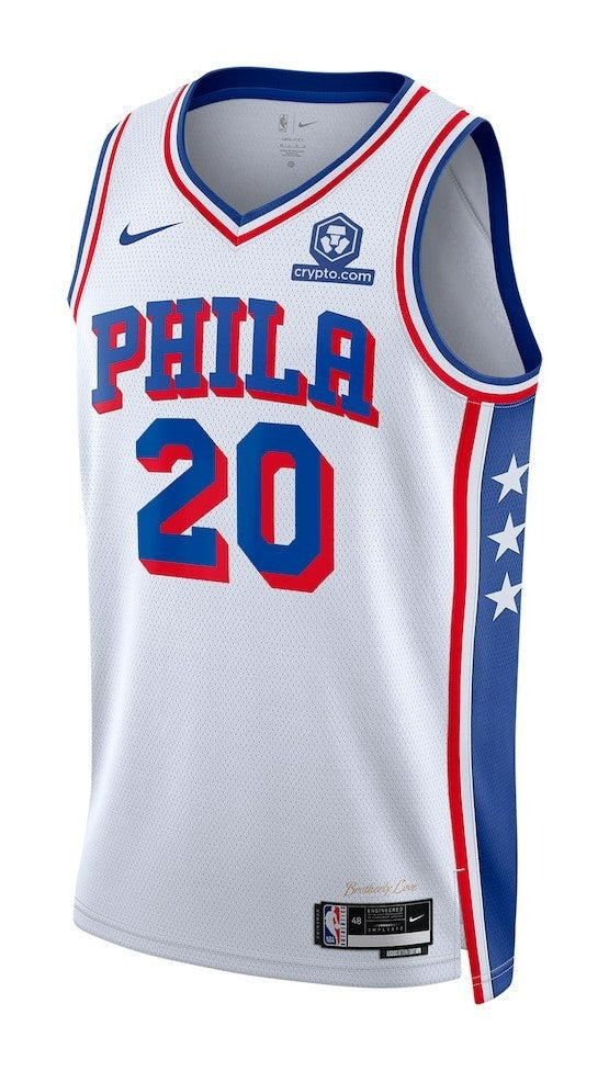 Jared McCain Philadelphia 76ers 2025 Association Jersey - White 1 Jared McCain Philadelphia 76ers 2025 Association Jersey - White