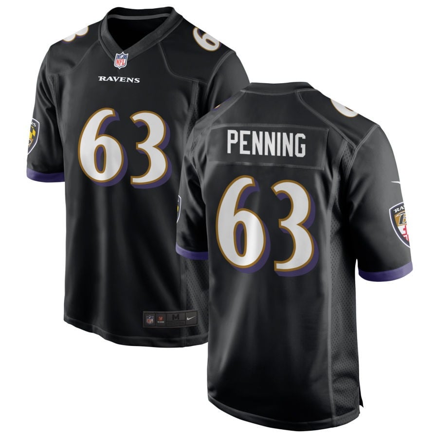 Jared Penning Baltimore Ravens 2025 Alternate Game Jersey - Black