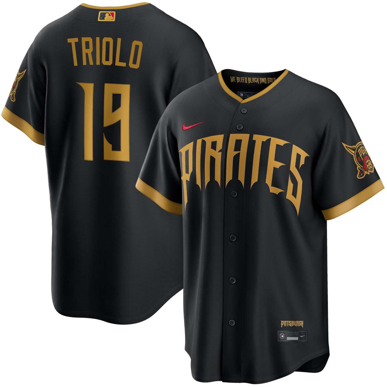 Jared Triolo Pittsburgh Pirates 2026 City Connect Stadium Jersey - Black