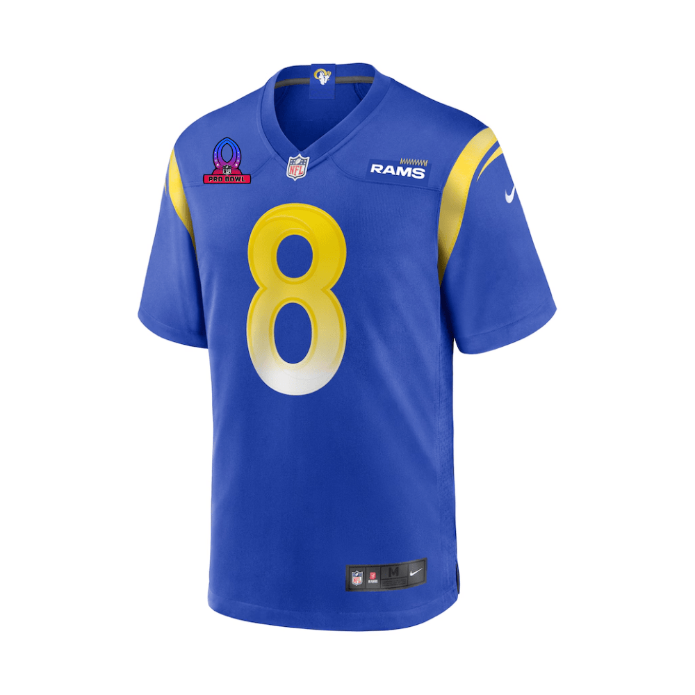 Jared Verse Los Angeles Rams 2025 Pro Bowl Patch Game Men Jersey - Royal - Image 2