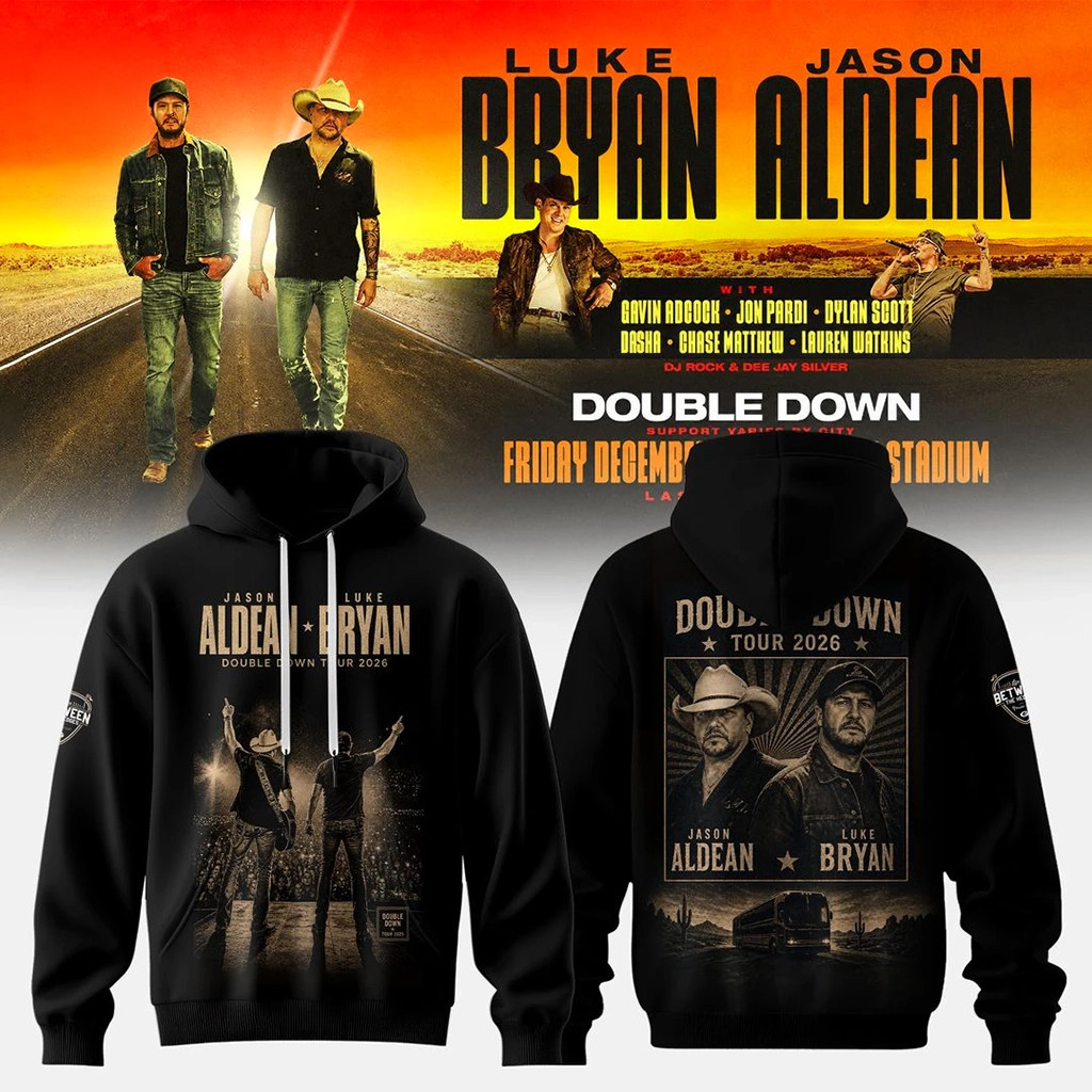 Jason Aldean And Luke Bryan Double Down Tour 2026 Edition Hoodie Gifts For Music Lovers