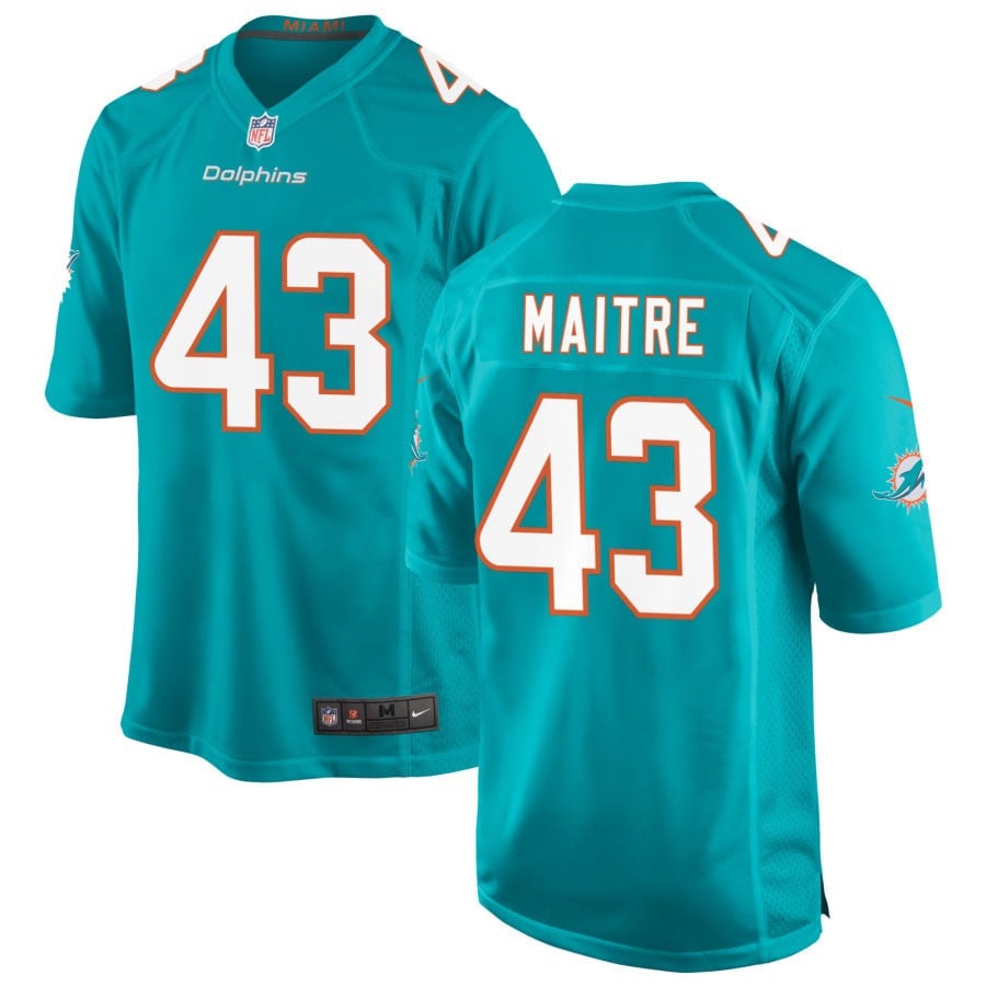 Jason Maitre Miami Dolphins 2025 Game Jersey - Aqua