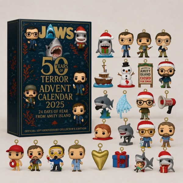 Jaws 50th Anniversary Advent Calendar 24 Days Christmas Mystery Ornaments Shark Movie Fan Gift - Image 2