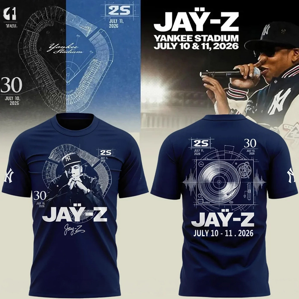 Jay Z 30 Merch 2026 New York Yankees X Jay Z Signature T-Shirt Best Gift For Rapper Fans