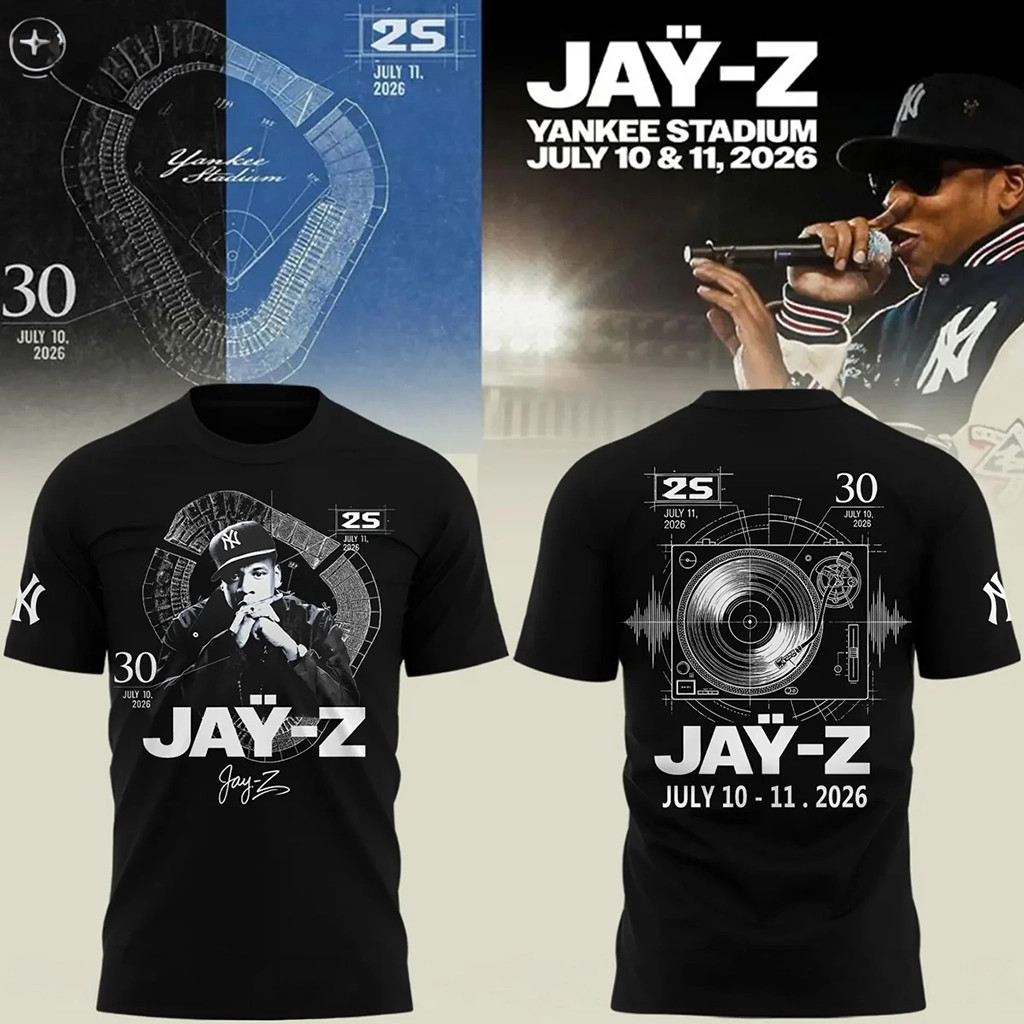 Jay Z 30 Merch 2026 New York Yankees X Jay Z Signature T-Shirt Black Gift For Fans