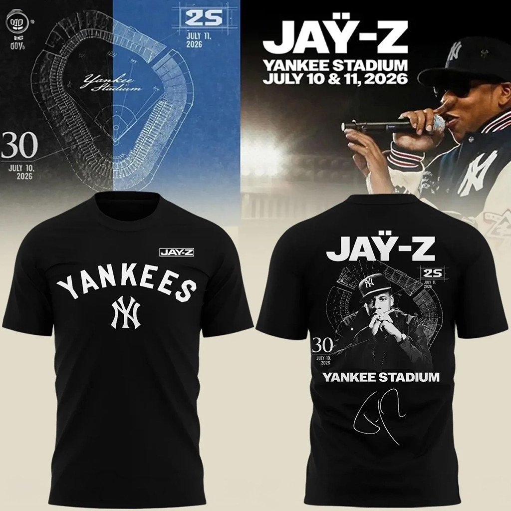 Jay Z 30 Merch 2026 New York Yankees X Jay Z Signature T-Shirt Gifts For Hip Hop Fans