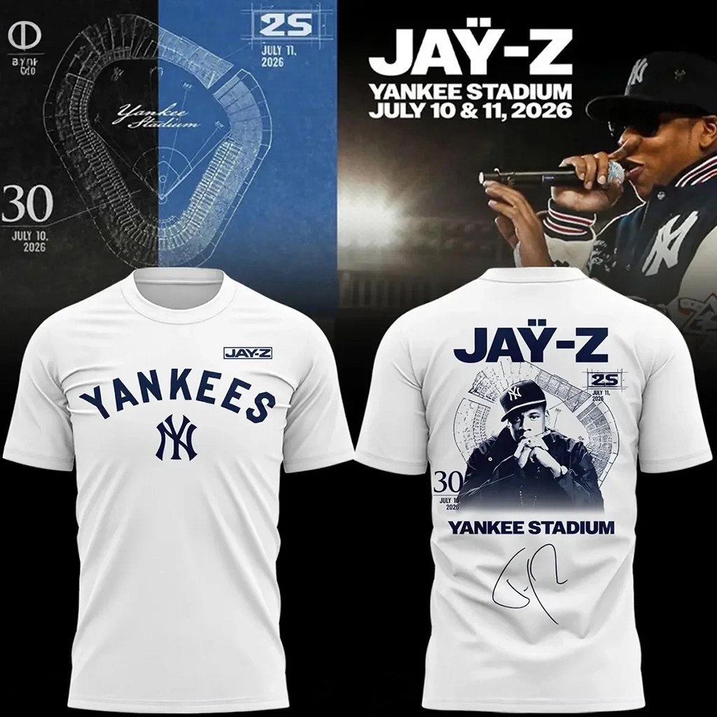 Jay Z 30 Merch 2026 New York Yankees X Jay Z Signature T-Shirt Gifts For Rap Lovers