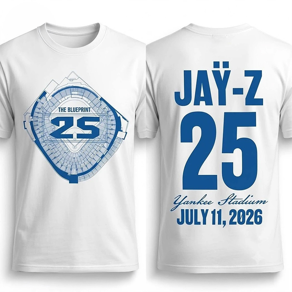 Jay-Z Merch The Blueprint 25th Anniversary Yankee Stadium T-Shirt Birthday Gift