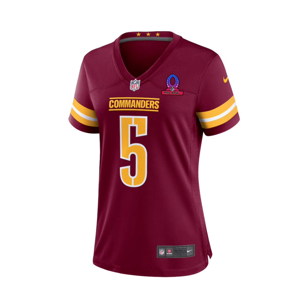 Jayden Daniels Washington Commanders 2025 Pro Bowl Patch Game Jersey - Burgundy - Image 2