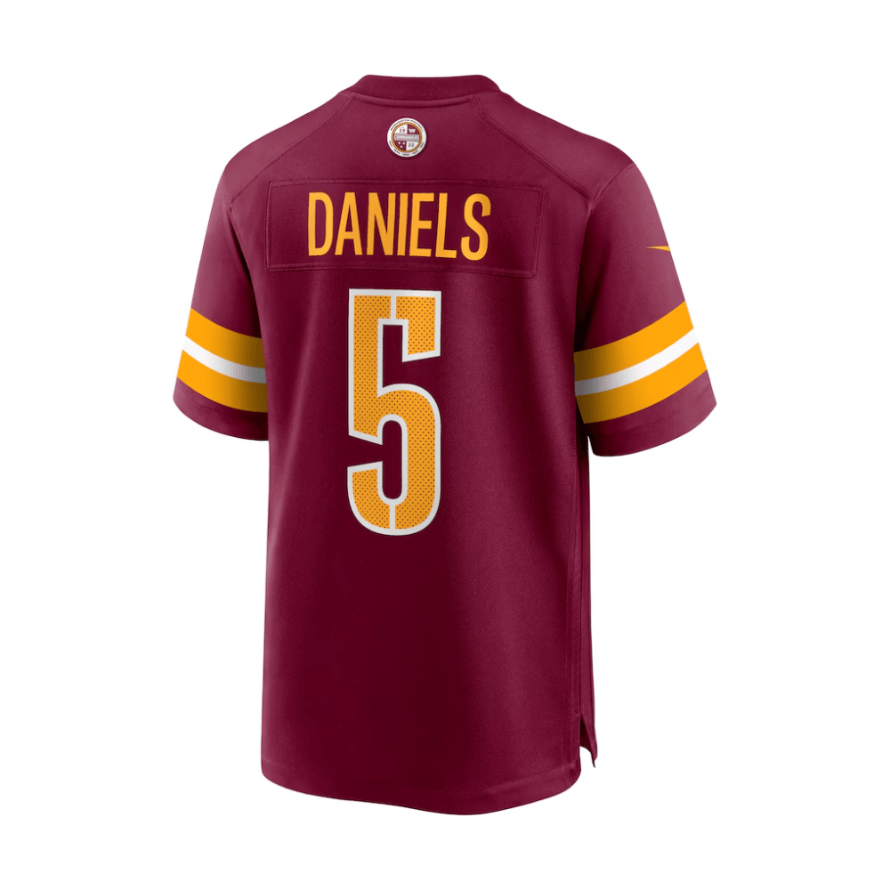 Jayden Daniels Washington Commanders 2025 Pro Bowl Patch Game Men Jersey - Burgundy - Image 3