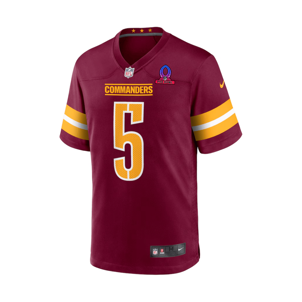 Jayden Daniels Washington Commanders 2025 Pro Bowl Patch Game Men Jersey - Burgundy - Image 2