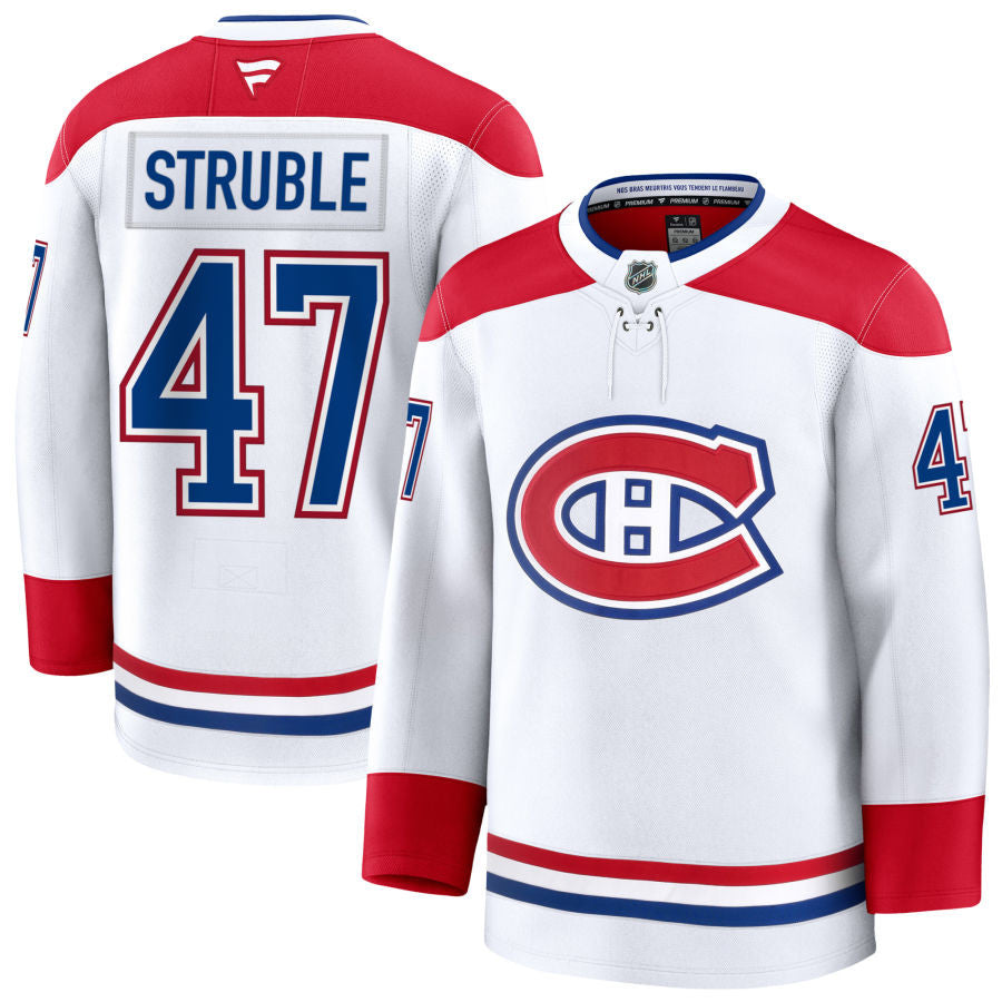 Jayden Struble Montreal Canadiens 2025 Away Jersey - White 1 Jayden Struble Montreal Canadiens 2025 Away Jersey - White