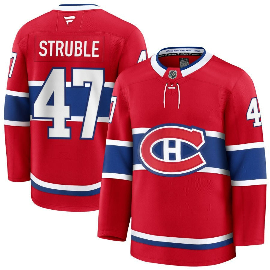 Jayden Struble Montreal Canadiens 2025 Home Premium Red Jersey 1 Jayden Struble Montreal Canadiens 2025 Home Premium Red Jersey