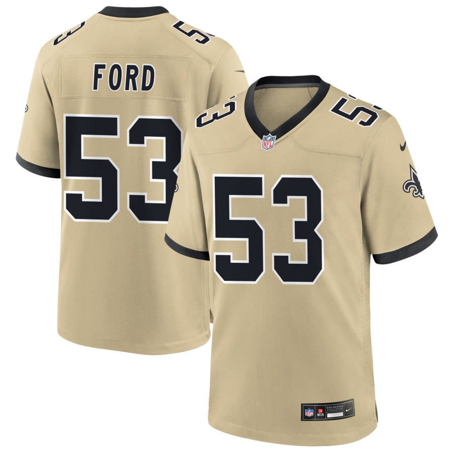 Jaylan Ford New Orleans Saints 2025 Gameday Golds Alternate Game Jersey - Gold