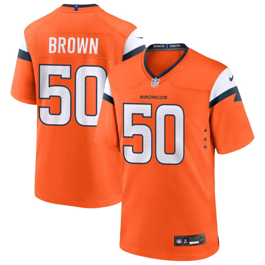 JB Brown Denver Broncos 2025 Game Jersey - Orange