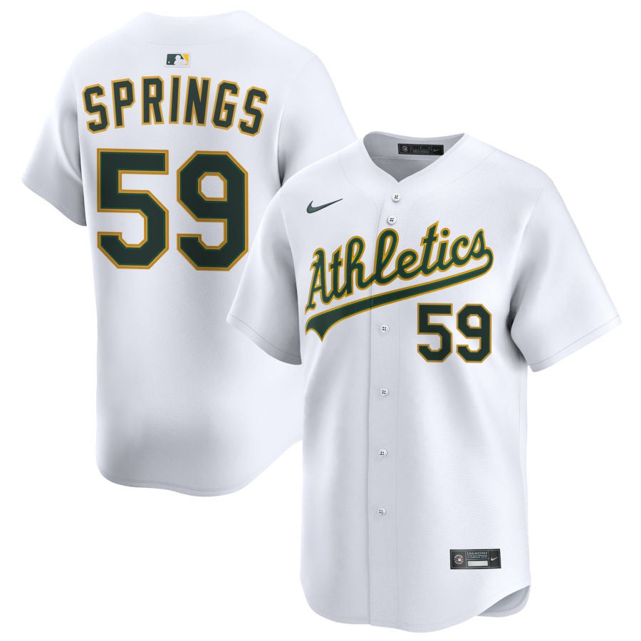 Jeffrey Springs Athletics 2025 Home Limited Jersey - White