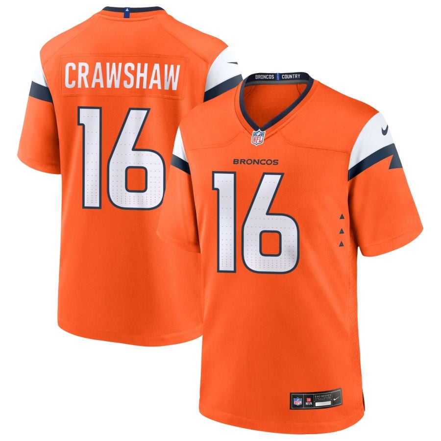 Jeremy Crawshaw Denver Broncos 2025 Game Jersey - Orange