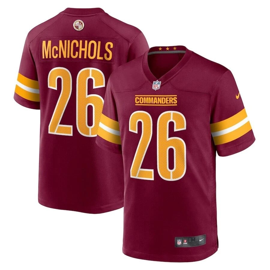 Jeremy McNichols Washington Commanders 2025 Game Jersey - Burgundy