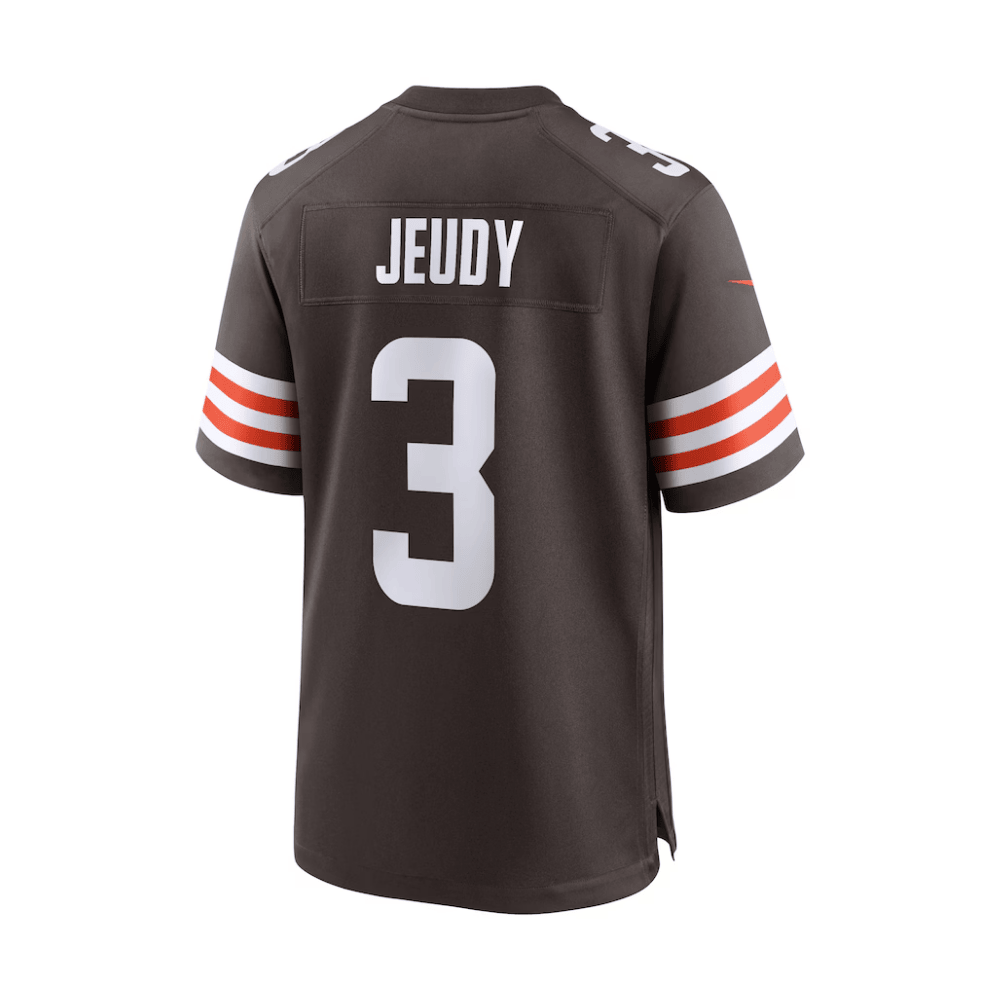 Jerry Jeudy Cleveland Browns 2025 Pro Bowl Patch Game Men Jersey - Brown - Image 3
