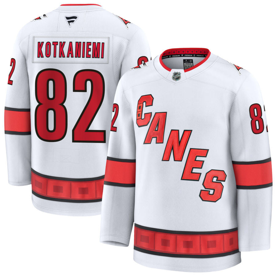 Jesperi Kotkaniemi Carolina Hurricanes 2025 Away Jersey - White 1 Jesperi Kotkaniemi Carolina Hurricanes 2025 Away Jersey - White