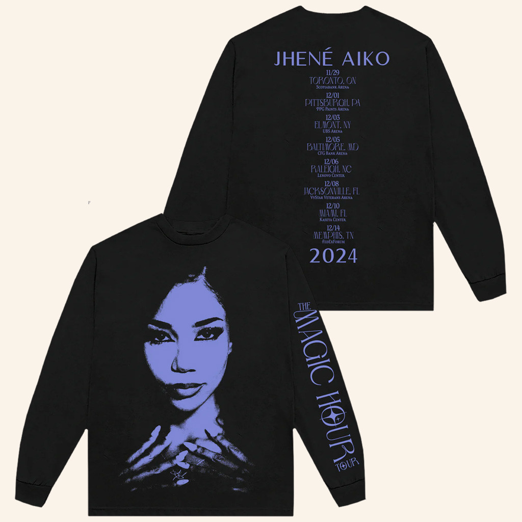 Jhene Aiko Merch The Magic Hour Tour Face Long Sleeve Shirt Gift Ideas For Fans