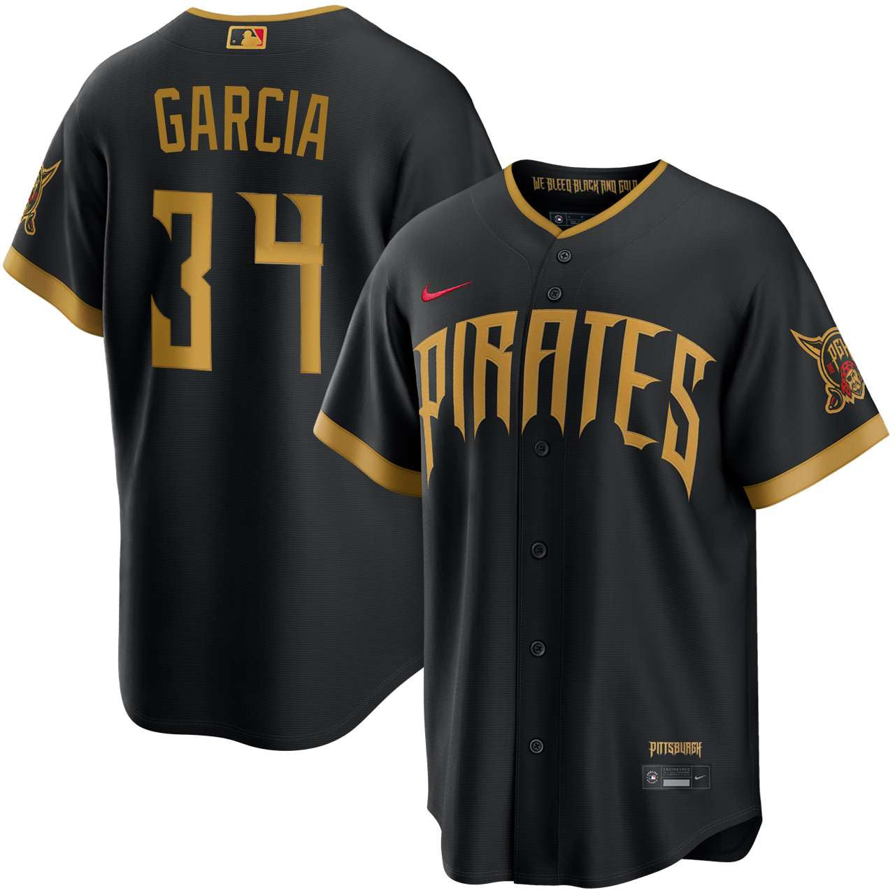 Jhostynxon Garcia Pittsburgh Pirates 2026 City Connect Stadium Jersey - Black