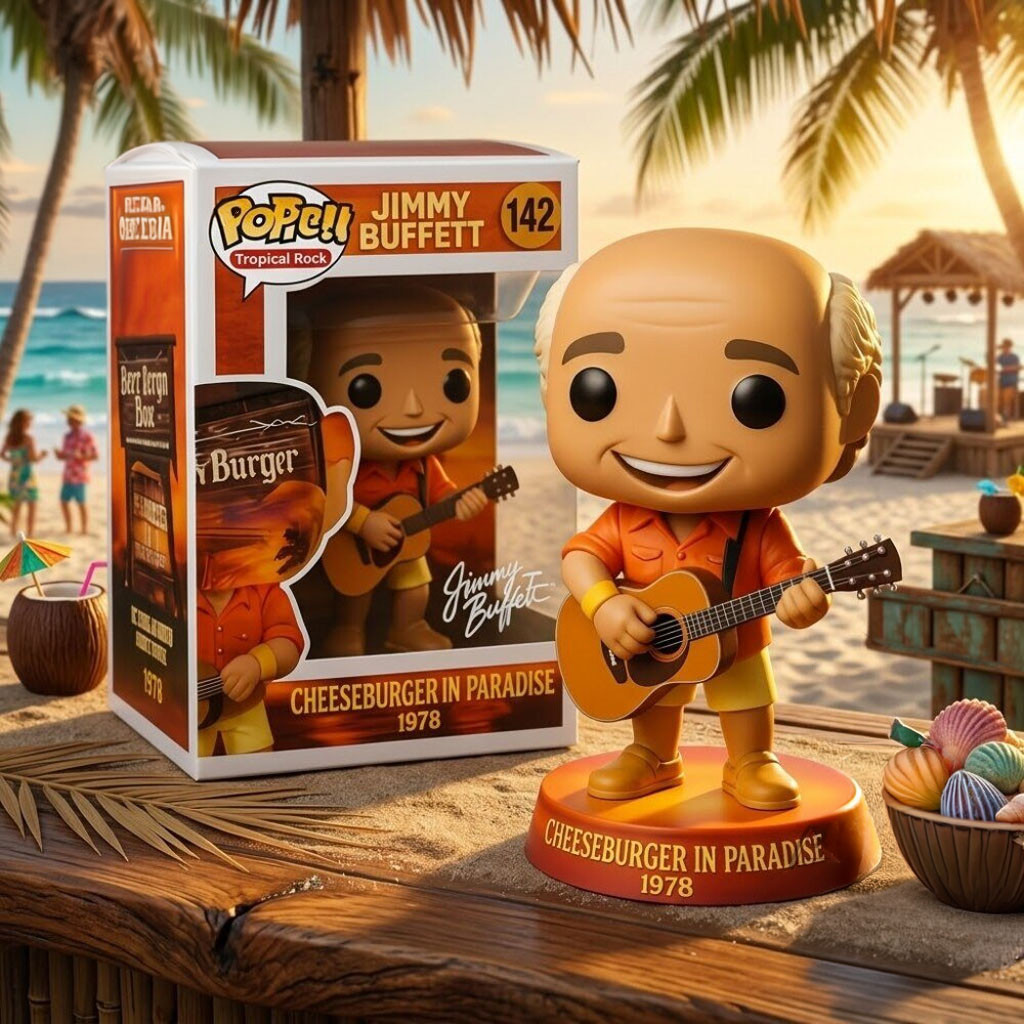 Jimmy Buffett Cheeseburger in Paradise Funko Pop Jimmy Buffett Merch Gift For Music Lovers