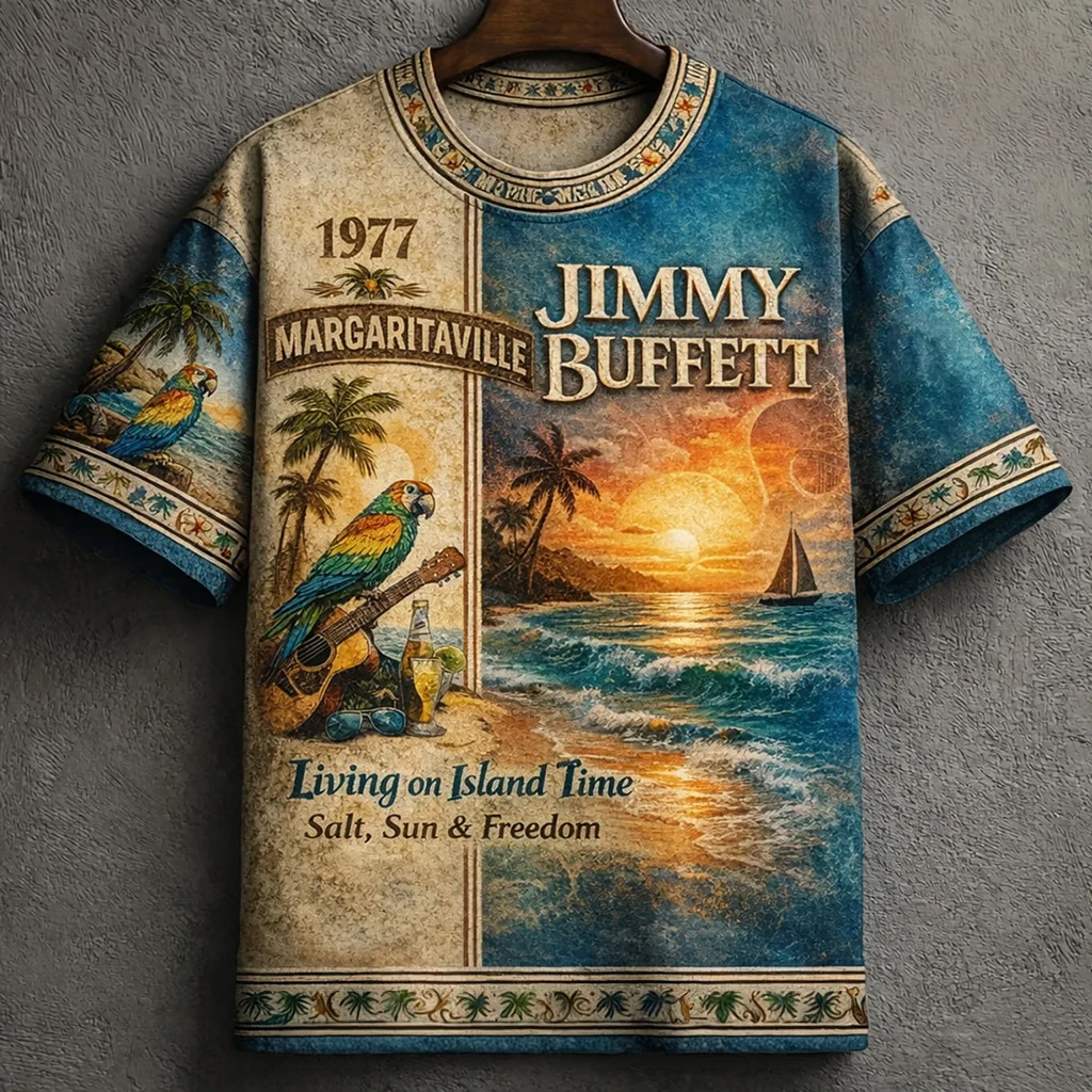 Jimmy Buffett Margaritaville 1977 Island Time T-Shirt Jimmy Buffett Merch Music Lover Gifts