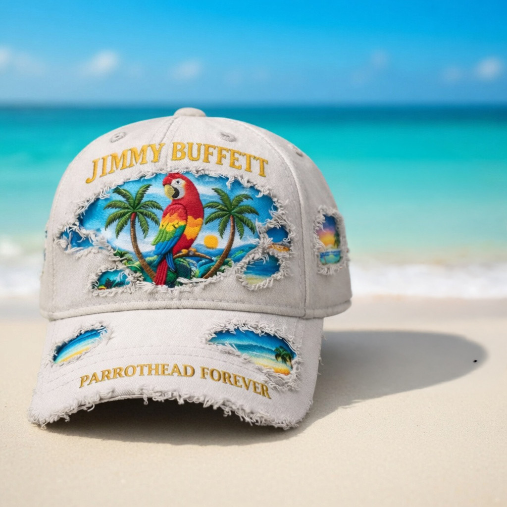 Jimmy Buffett Margaritaville Distressed Hat Parrothead Forever Cap Jimmy Buffett Merch