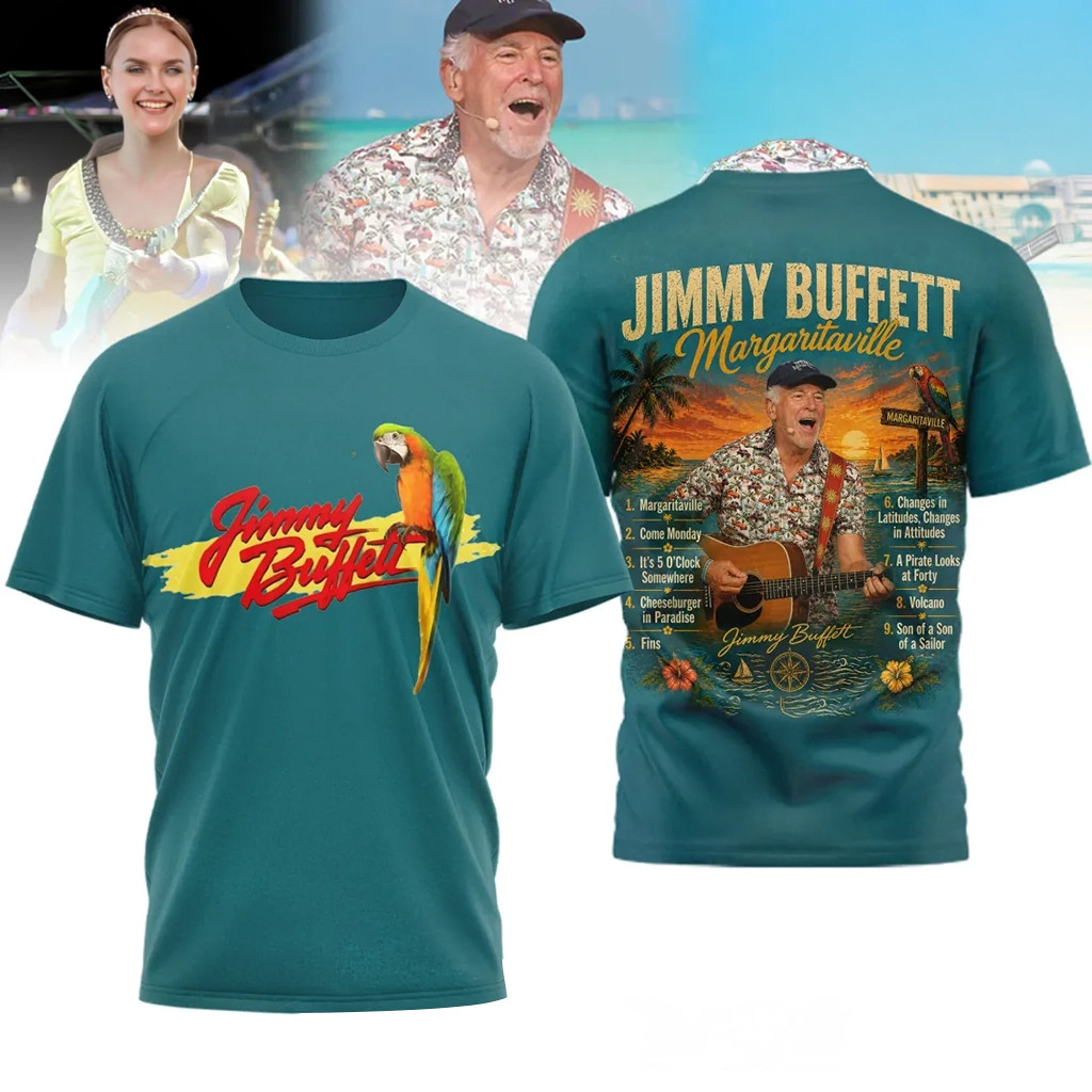 Jimmy Buffett Margaritaville Song List Parrot Head T-Shirt Jimmy Buffett Merch Gifts For Fans