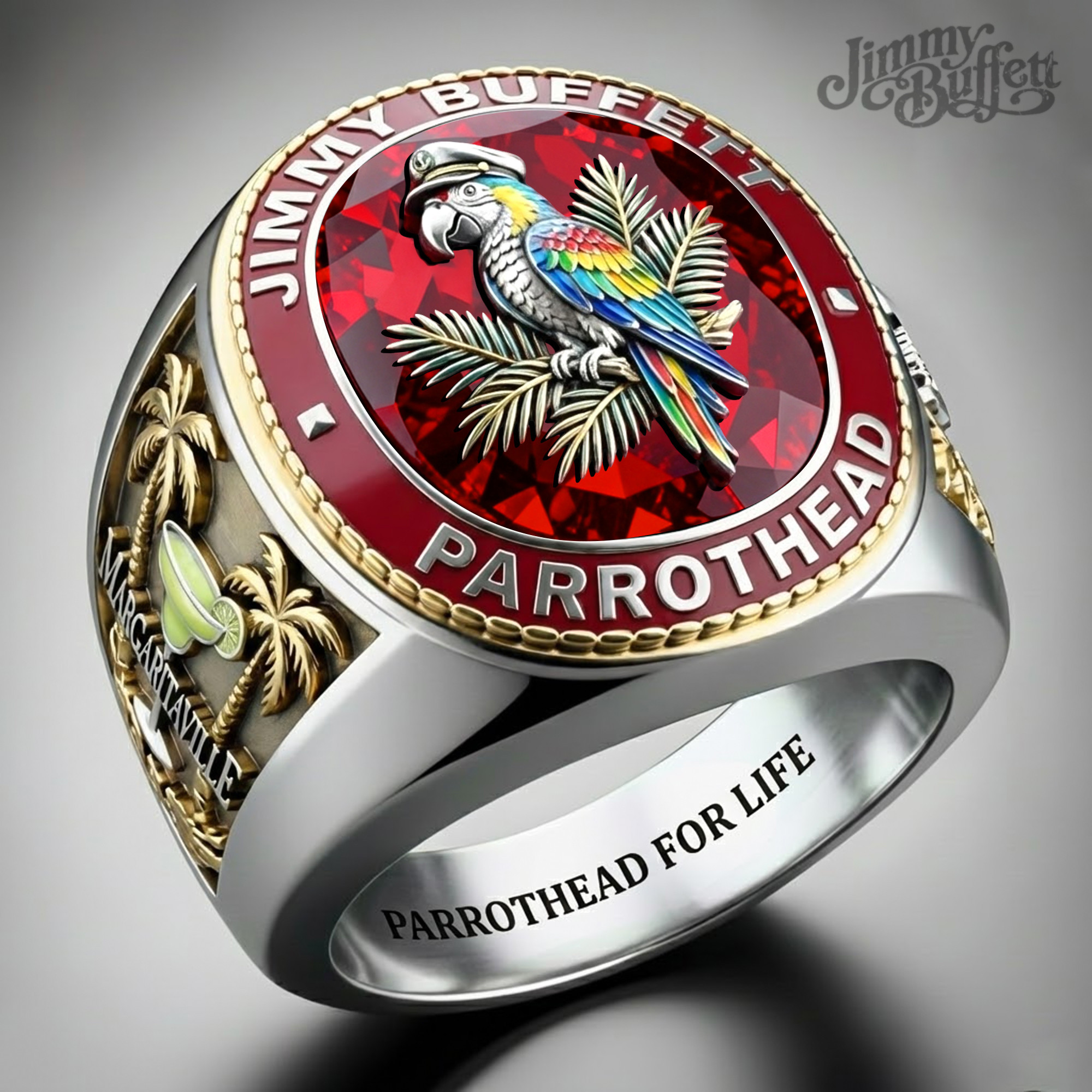 Jimmy Buffett Parrothead For Life Ring Margaritaville Ring Jimmy Buffett Merch Gifts For Fans