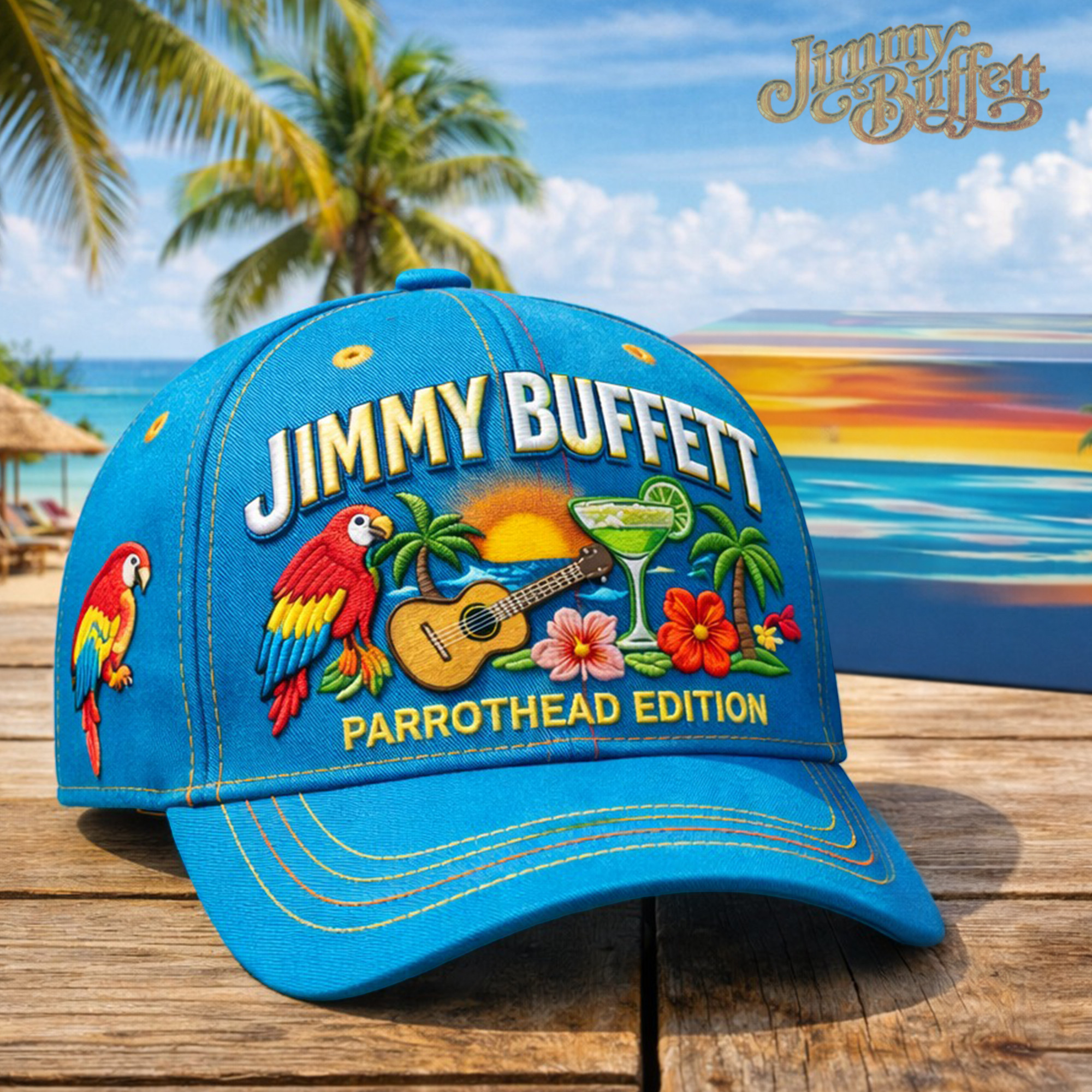 Jimmy Buffett Parrothead Hat Tropical Beach Music Fan Hat Jimmy Buffett Merch Gift