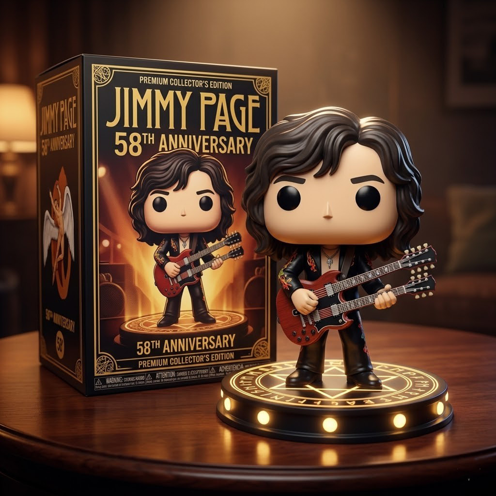 Jimmy Page 58th Anniversary Funko Pop Figure 2026 Jimmy Page Merch Gifts For Music Lovers