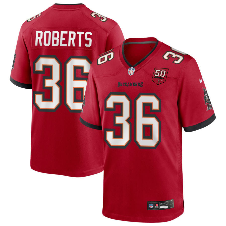 JJ Roberts Tampa Bay Buccaneers 2025 50th Season Game Jersey - Red