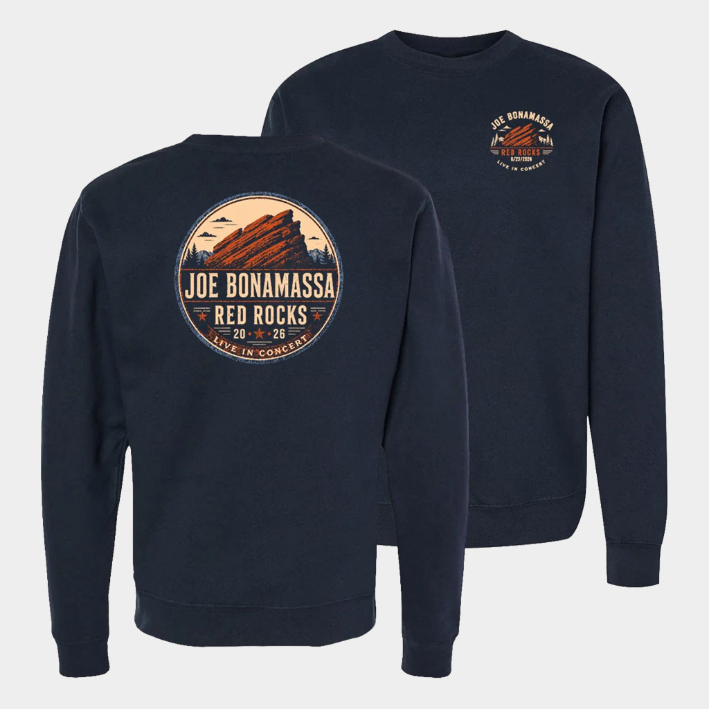 Joe Bonamassa Merch 2026 Red Rocks Crewneck Sweatshirt Joe Bonamassa Concert Merch Fan Gifts
