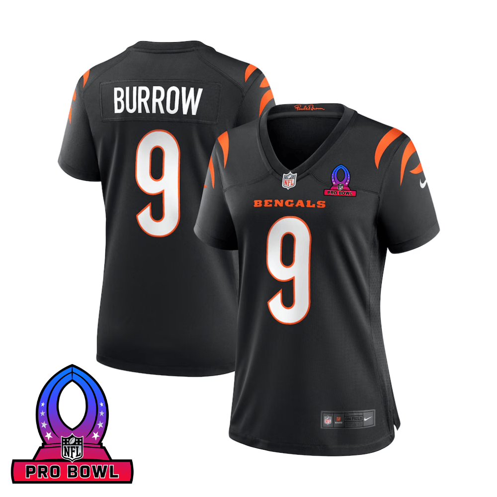 Joe Burrow Cincinnati Bengals 2025 Pro Bowl Patch Game Jersey - Black