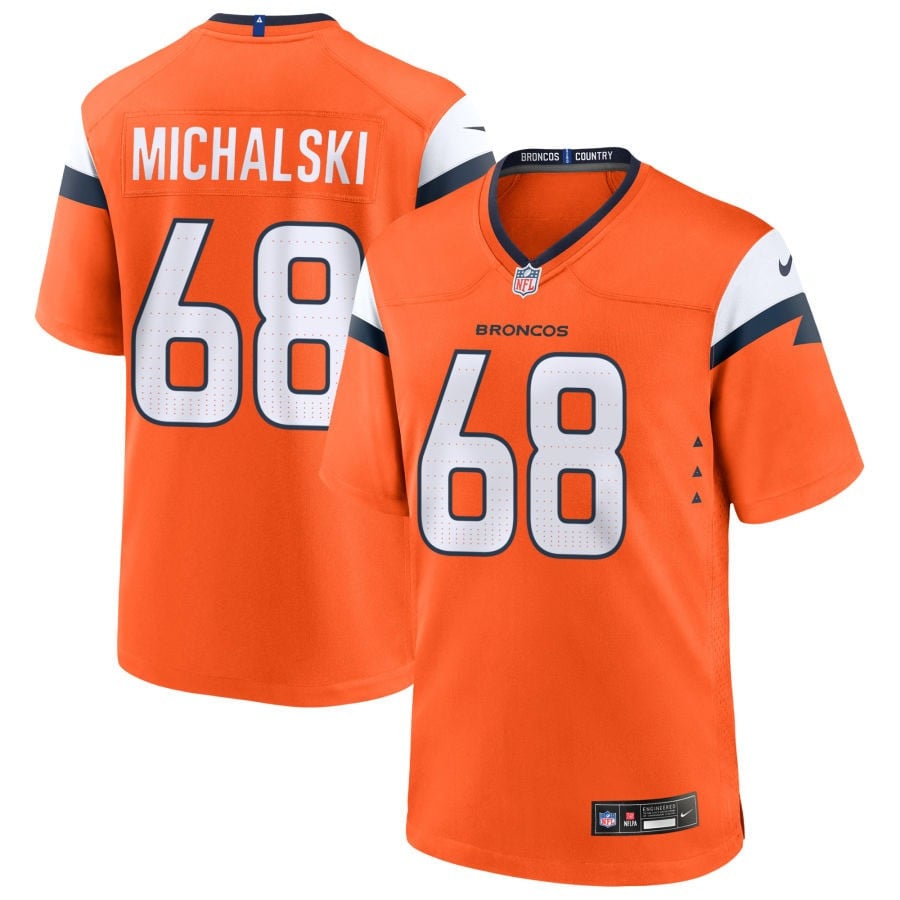 Joe Michalski Denver Broncos 2025 Game Jersey - Orange