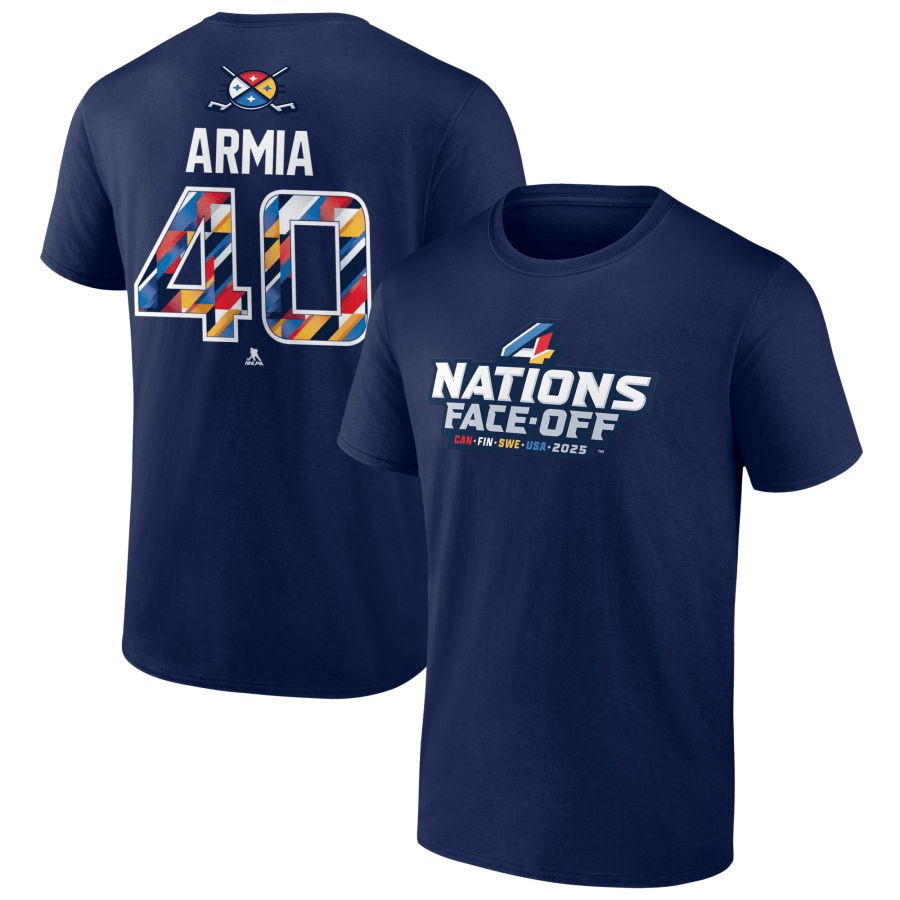 Joel Armia 2025 4 Nations Face-Off Pick-A-Player Navy T-Shirt