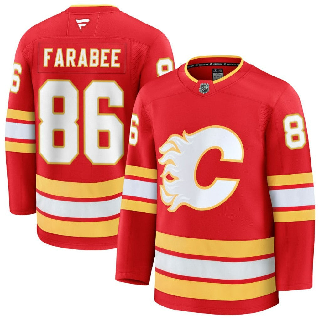 Joel Farabee Calgary Flames 2025 Home Premium Jersey - Red 1 Joel Farabee Calgary Flames 2025 Home Premium Jersey - Red