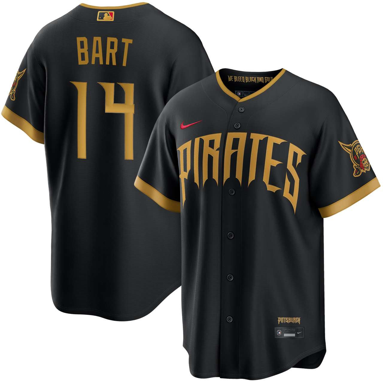 Joey Bart Pittsburgh Pirates 2026 City Connect Stadium Jersey - Black