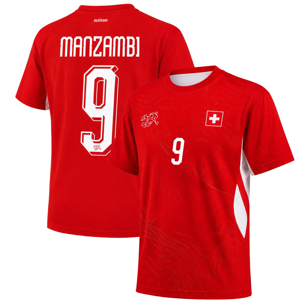 Johan Manzambi #9 Jersey Switzerland World Cup 2026 Merch Suisse Football Fan Apparel Gifts